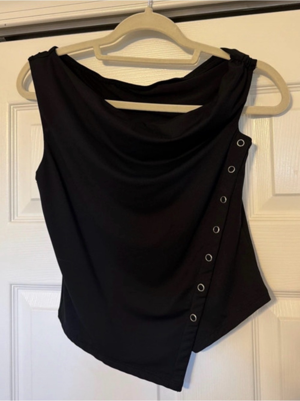 Amazon Essentials Black Button Detail Top